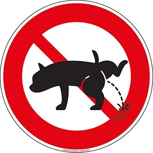 Signalétique.biz France - Plastique rigide pvc 1,5 mm - Chien Interdiction d'Uriner - Diamètre 250 mm - Protection Anti-UV