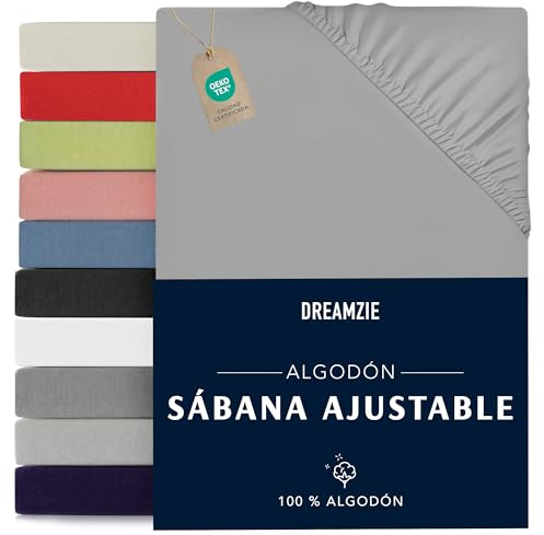 Dreamzie - Spannbettlaken - 160x200cm - 100% Baumwolle Jersey | Grau · Leintuch mit Rundumgummi · Spannbetttuch bis 27cm Steghöhe · Oeko-Tex zertifiziert · Doppelbett / Queen Size