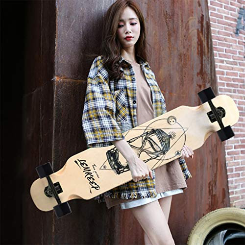 Longboard Skateboards Anfänger Erwachsene Jungen Mädchen Tanz Skateboard Kompletter Cruiser, 42x9,8 Zoll Dropdown durch Deck Professionelles Longboard