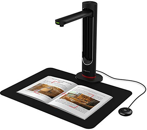 Buchscanner A3 Viisan K21 – 21MP Dokumentenscanner mit OCR Mehrsprachig, Auto Kurvenglättung & Seitenteilung, LED-Licht, PDF/Word/MP3 Ausgabe, Windows & Mac