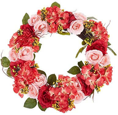 Türkranz Rosenkranz Dekokranz Tischkranz Hängekranz ø 50 cm rot rosa Agulo