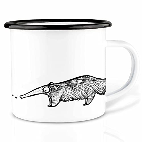 Ligarti® XXL Emaille Tasse (leicht & robust) | Camping Becher handveredelt in Deutschland | Kaffeetasse, Trinkbecher, Emaillebecher