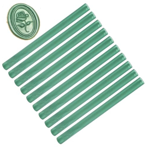 Tissting Siegelwachs-Sticks, Retro runde Wachsstifte mit Klebepistole für Vintage-Briefverschluss, 10 Stück (10x0.7 cm), für Karten Umschläge und Handwerksprojekte