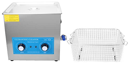 Kaufpart Ultrasonic Cleaner Mechanical Timing Heating Ultrasonic Cleaning Machine 613HT 15L(UK 200-240V)