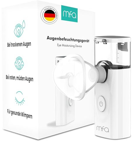 mfa® | Vaporizzatore acqua per il viso & occhi | Collirio occhi secchi spray | Nebulizzatore viso portatile | Sauna facciale pulizia viso | Agisce con acqua termale o collirio | Facial steamer