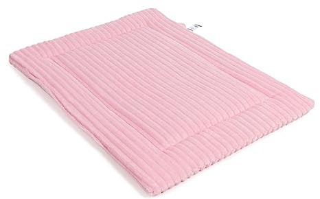 Wallace & Jones | Hundekissen mittelgroße Hunde waschbar, ca. 75 x 55 cm, Hunde Liegematte Cardi, Liegedecke M, Hundematte samtartiges Breitcordstoff, Farbe rosa