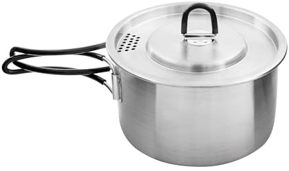 Tatonka Kettle II (1.0/1.6 L) - Outdoor-Kochtopf aus Edelstahl mit Volumenskalierung und inklusive Deckel mit Siebfunktion - 1/1,6 Liter Volumen
