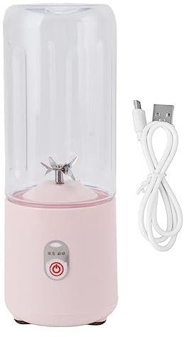 Mixeur Portable, Mini Presse-agrumes Personnel De 500 Ml Pour Smoothies, Shakes, Rechargeable Par USB Avec 6 Lames, Tasse Pour le Sport, les Voyages, Rose