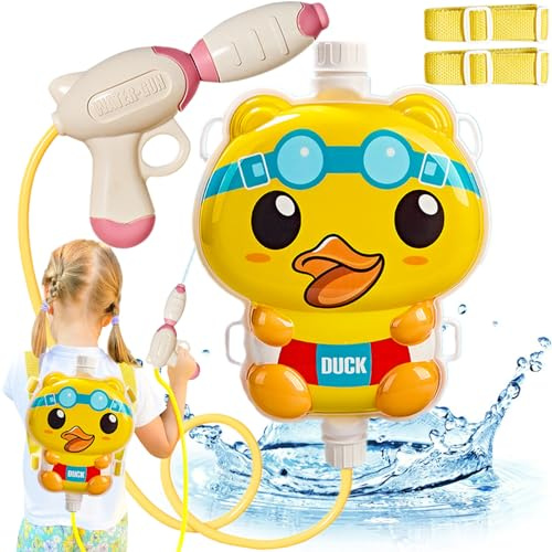 Yueser Pistola ad Acqua, Pistola Acqua 1200ml Pistole ad Acqua Potenti Fucile ad Acqua Pistola Giocattolo per Bambini Fucili ad Acqua Water Gun Pistola d'Acqua Pistole Giocattolo con Zaino Anatra