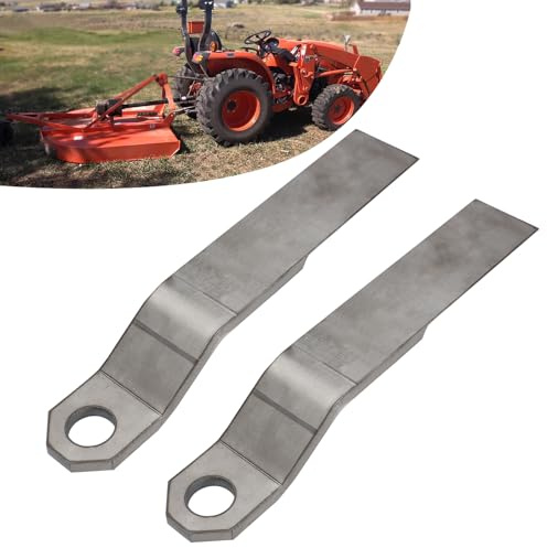 MOTOQUEEN Heavy Duty Replacement Bush Hog Rotary Grass Cutter Blades Mower Blade 10mm Mild Steel for Mower King Skidsteer 2-3/8 x 14 x 3/8 Rotary Replacement Blades for Brush Mowers (2 Blade Set)