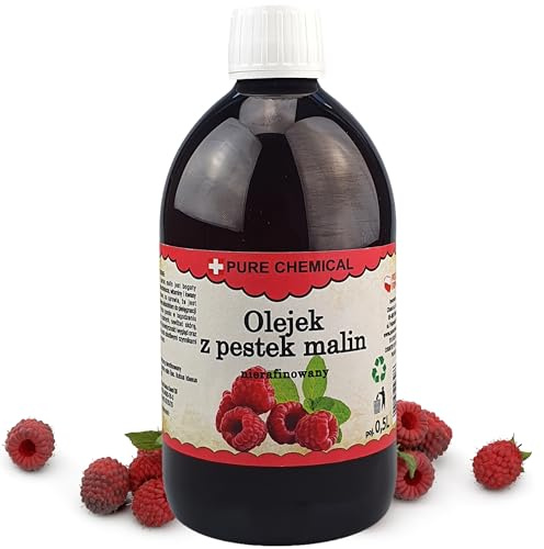 CHOSA Olio di Semi di Lampone Spremuto a Freddo 100% Puro 500ml - Olio di Lamponi Non Raffinato per Capelli Secchi - Cura del Viso, Corpo, Unghie, Pelle - Ricco di Acidi Omega-3 e Antiossidanti, 0,5l