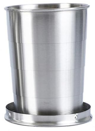 Joselin Vaso portátil plegable para viajes al aire libre, vaso telescópico, de agua portátil plegable de acero inoxidable para exteriores, 250 ml