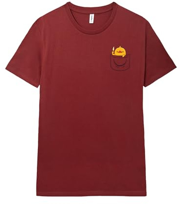 Pampling Camiseta de Manga Corta, 100% Algodón, Ropa Unisex para Hombre y Mujer, Serigrafiada con Cuello Redondo y Corte Recto, Color Rojo (Funny Duck, L)