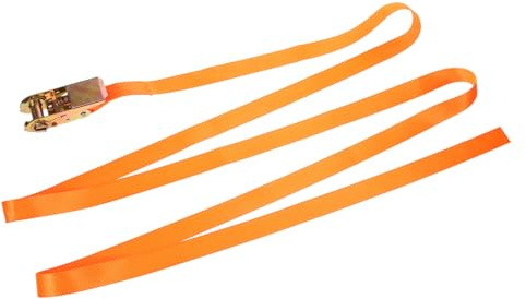 Zurrgurt mit Ratsche und Haken für Koffer 25mm Orange | Nylonband mit Zinkteilen, für Durchgänge und Aufbewahrung, Hohe Festigkeit und Flexible Handhabung