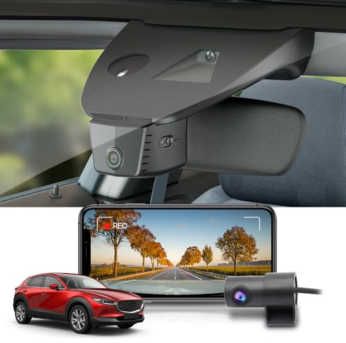 Fitcamx Dashcam Auto Vorne Hinten 2160P+1080P Passend für Mazda CX-30 (European Version) 2023 2024 2025, OEM Look, Dashcam 4K UHD Video WiFi, G-Sensor, Loop-Aufnahme, WDR Auto Camera, mit 128GB Karte