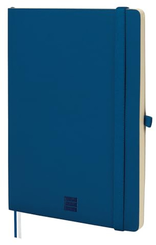 Finocam - Cuaderno Nexo Tapa Blanda Dotted-Punteado Azul Marino | Cuaderno A5 de Hojas Microperforadas | Bolsillo y Portabolígrafo | 72 Hojas,Ideal para Bullet Journal