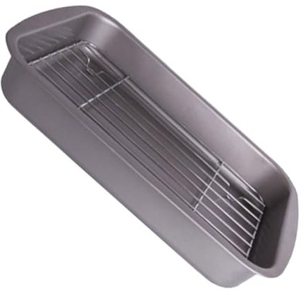 ifundom plaque à rôtir en métal portion acier assiette Poêle à frire grillage Plat de cuisson Plateau de cuisson plateaux en métal pour la nourriture rôtissoire à poisson le fer Light Grey