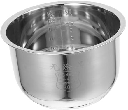 IMIKEYA Pot Intérieur Plusieurs Styles 1,6l pour Cuiseur à Riz Électrique pour Cuisson Saine et Facile en Acier Inoxydable sans Revêtement, Accessoire Solide