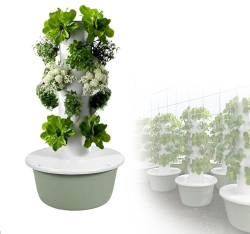 5/7/9 Tier Outdoor Indoor Hydroponic Grow Kit Hydroponics Growing System, Tower with LED Grow Light, for Gardening Lover,7Tier (with light)