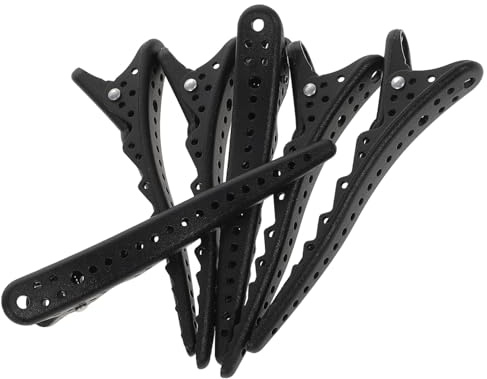 Cabilock 6 pièces Pince à Cheveux Coiffeur Plastique Noire Pince Séparation Cheveux Accessoire Coiffage pour Salon et Usage Quotidien
