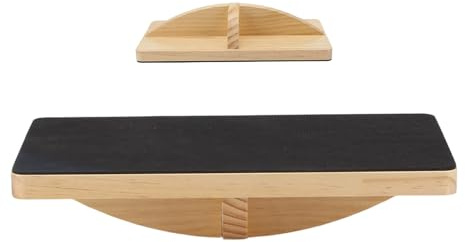 Mimoqk Balancierbrett | Holz Anti-Rutsch Trainingsgerät,Fuß Balance Board Trainingsgerät,Für Rumpfkraft Männer Anfänger Yoga Pilates Rehabilitation Zuhause Büro