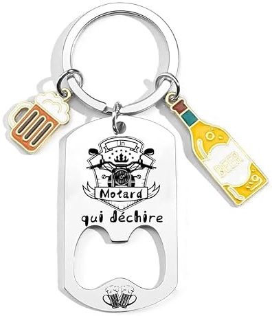 Lumengqi Porte clef Humour Homme Personnalisé Cadeaux Noel Fête Pères Anniversaire Cadeau Papa Grand Garçon Chasseur Motard Vélo Geek Fan de Football Pêcheur Bricoleur Rigolo Porte clef Original