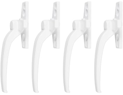 Akozon Manija de Ventana de Aleación de Aluminio con Cerradura de Seguridad para Puertas y Ventanas Abatibles Externas Abiertas y Planas (WHITE)