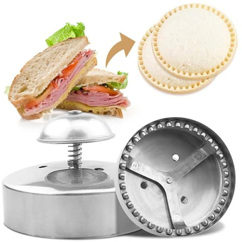 Coupe-sandwich pour enfants 3, 54 pouces en acier inoxydable de qualité alimentaire coupe-sandwich antiadhésif rond et scellant pour faire des sandwichs, des hamburgers, tartes pour les enfants