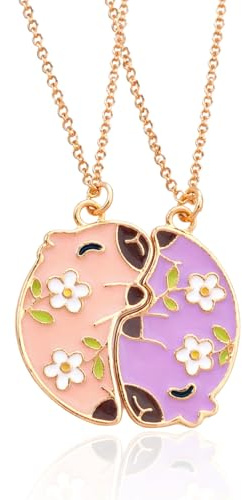 NiceNaiils 2 Pcs collana dell'amicizia Capybara, collane dell'amicizia Capybara per 2 ragazze, collana migliore amiche BFF cuore mani collane abbinate, pendente Capybara