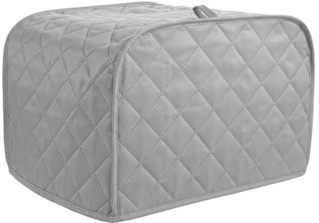 Toaster Cover 2 Slice, Universal Fit Toaster Dust Appliance Cover for 2-Slice Toasters, Quilted Polyester Fabric Kitchen Small Appliance Cover Machine Washable, Grey