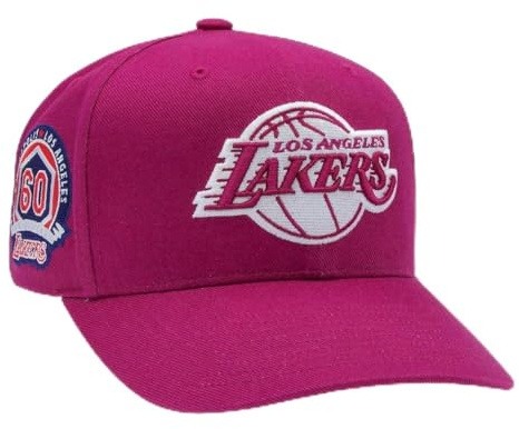 Mitchell & Ness NBA Purple Pink Pro Crown Snapback Cap Los Angeles Lakers