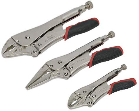 Sealey Ak6863 Locking Pliers Set Quick Release 3Pc X 1