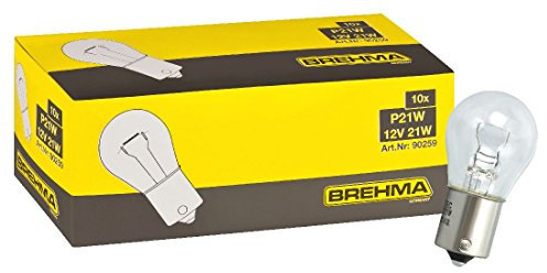 BREHMA 10x P21W 12V 21W Kugellampe BA15s Bremslichtlampe Nebelschlusslampe Rückfahrlicht Tagfahrlicht