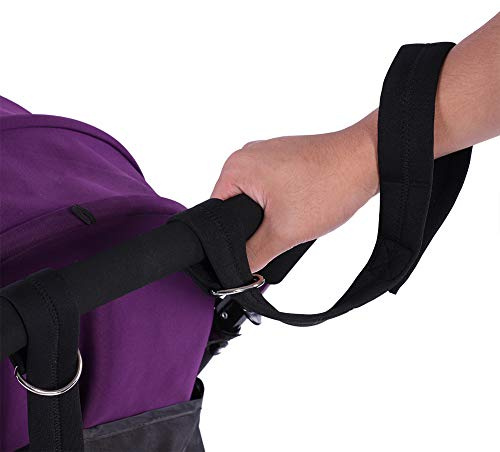 Sicherheitsgurtbänder für Kinderwagen - Delaman Universal-Kinderwagen-Sicherheitsgurt, Buggyclips, Anti-Skid, Mehrzweck, Schwarz