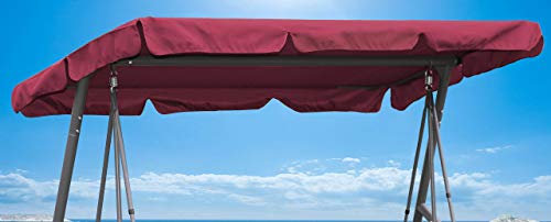 Hollywoodschaukel Dachbezug 200 x 145 cm Bordeaux Wasserdicht | Universal Ersatzdach Gartenschaukel 3 Sitzer | UV 50 Schaukel Dach Ersatz Bezug
