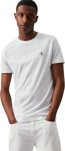 Calvin Klein Uomo T-Shirt Maniche Corte CK Essential Slim Fit, Bianco (Bright White), M