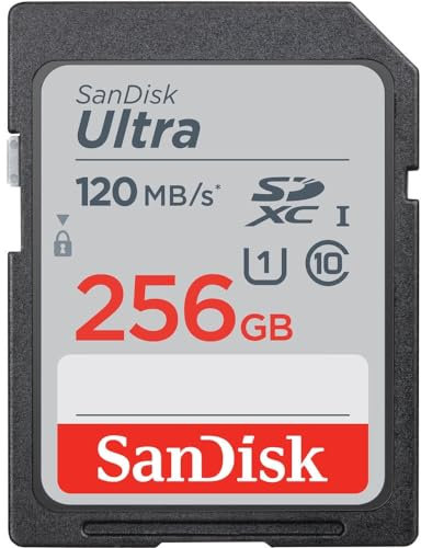 SanDisk Ultra 256GB SDXC UHS-I Class 10 U1 120MBps Waterproof Memory Card