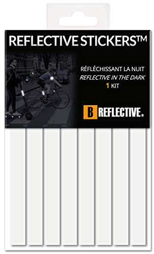 B REFLECTIVE - Kit 8 Aufkleber Retro Reflektierende Bänder Roller, Fahrrad, Motorrad,... - Aufkleber Multi Supports - 3M™ Technologie - Hohe Sichtbarkeit - Optimierte Haftung - Schwarz