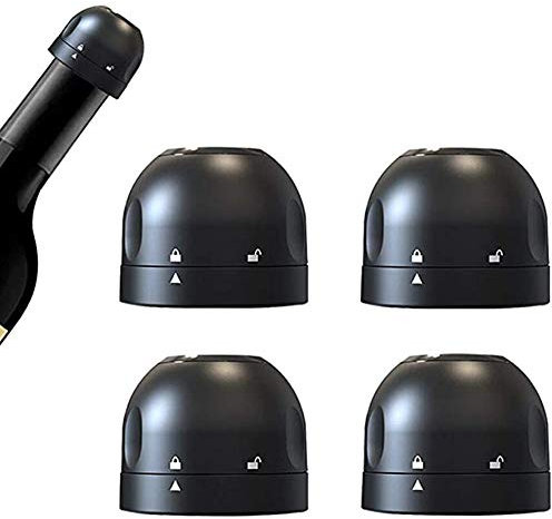 Maotrade Tappo Sottovuoto per Vino 4 Pezzi Tappi Spumante Riutilizzabile Tappi Bottiglie Vino Adatto per riunioni di Famiglia, Spumante, Champagne, Vino Rosso，Birra