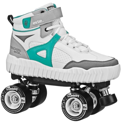 Roller Derby Glidr Sneaker Skate Vit/Blågrön Storlek Herr 6/Dam 7