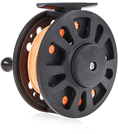 GudGmtoy Fly Reel, Gla 7/8 5/6 Fly Fishing Reel With Line Left/Right Hand, With Fishing Lines, Fly Fishing Accessories (Orange)