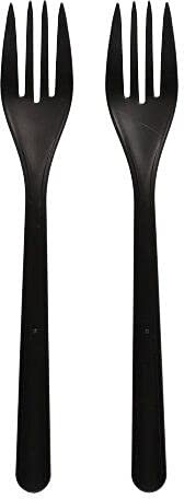Haval Gabeln, Bio-PP 18,5 cm schwarz extra stabil 96435 Mehrweggabeln wiederverwendbar, 50 Stück