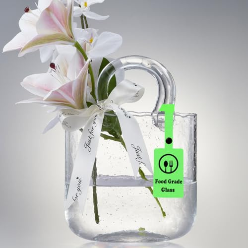 Glas-Vase, Geldbörse, Vase mit Fischschale, Handtaschen-Form, Blumenvase – für Heimdekoration, Unterstück, Veranstaltungen, Büro, Garten, Hochzeit