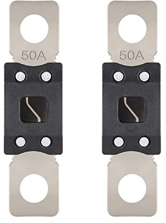 VEXUNGA MEGA Fusibles Coche 50A Fusibles ANM Mega Fusible de Alta Corriente 50 Amperios para Vehiculos Autocaravana Camiones Autobuses (2 Piezas)