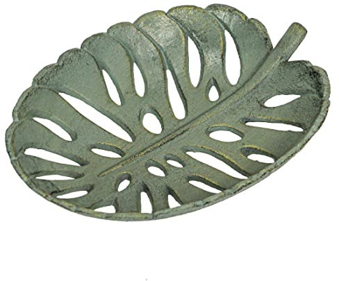 Chesapeake Bay Ltd 30,5 cm Gusseisen Grünspan, tropische Blätter, dekorative Schüssel, Serviertablett, Küche, Obst-Organizer