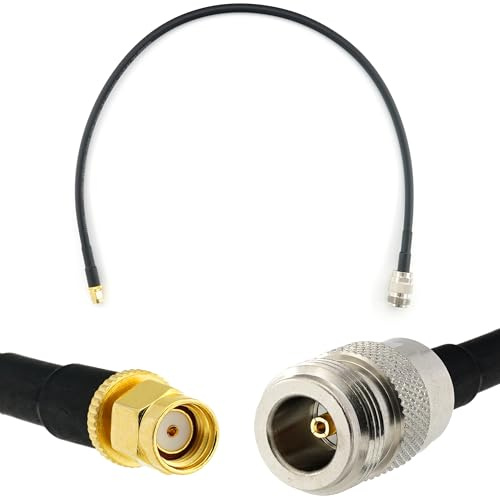 50cm RP-SMA Macho a N Hembra Cable Coaxial extensor — RPSMA N Cable de Extensión HF-240 (LMR 240 equivalente) — alargador para amplificador señal repetidor WIFI Router Antena adaptador Mini PC