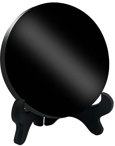 Levemolo 1ensemble Miroir De Divination Obsidienne Noire avec Support Décoration De Table Élégante pour Bureau Et Maison