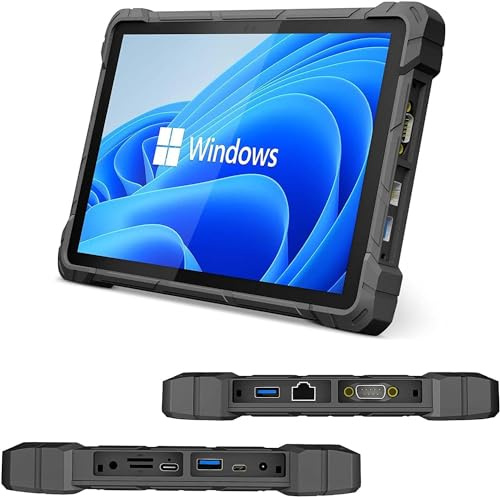 HEIGAOLA Rugged Tablet Win 11 Pro,Celeron Quad-Core 8GB RAM/128 GB ROM Windows Tablet,4G LTE GPS FHD 10.1 INCH Touchscreen HDMI2.0 Tablet PC IP67 Waterproof,16000mAh Battery,BT 5.2 WiFi 5 Ethernet