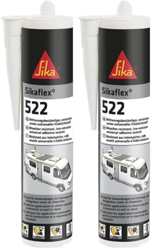 Sika – Dichtstoff – Sikaflex-522 schwarz – ideal für Fugen – innen und außen – UV-stabil und witterungsbeständig – gute Haftung -300 ml (Packung mit 2)