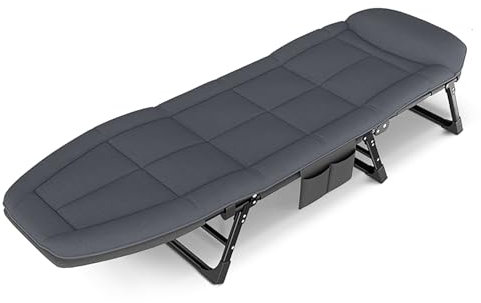 KAXLDHH Klappbar Gästebett Mit Klappmatratze, Schlafsessel Klappbett Reisebett Erwachsene Metallbett, Bettsofa Campingbett Einzelbett Liegestuhl Für Schlafzimmer, Belastung 200KG (Size : 180x55x35cm)